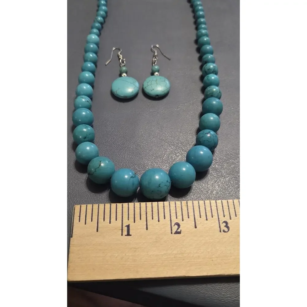 Turquoise Necklace & Earrings